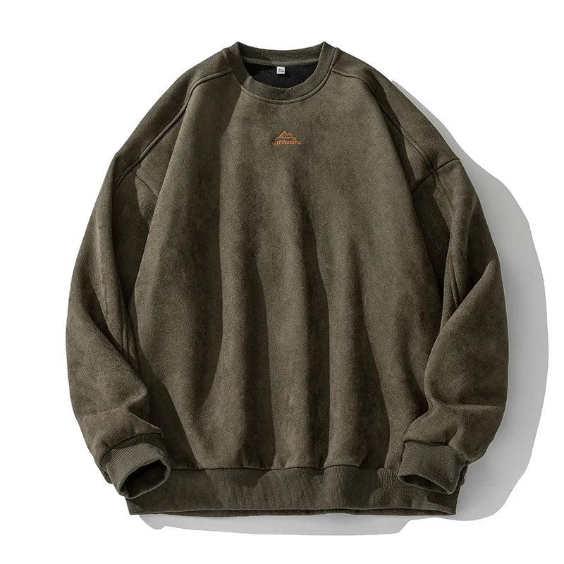 Milo | Men's Oversized Crew Neck Sweater Olive