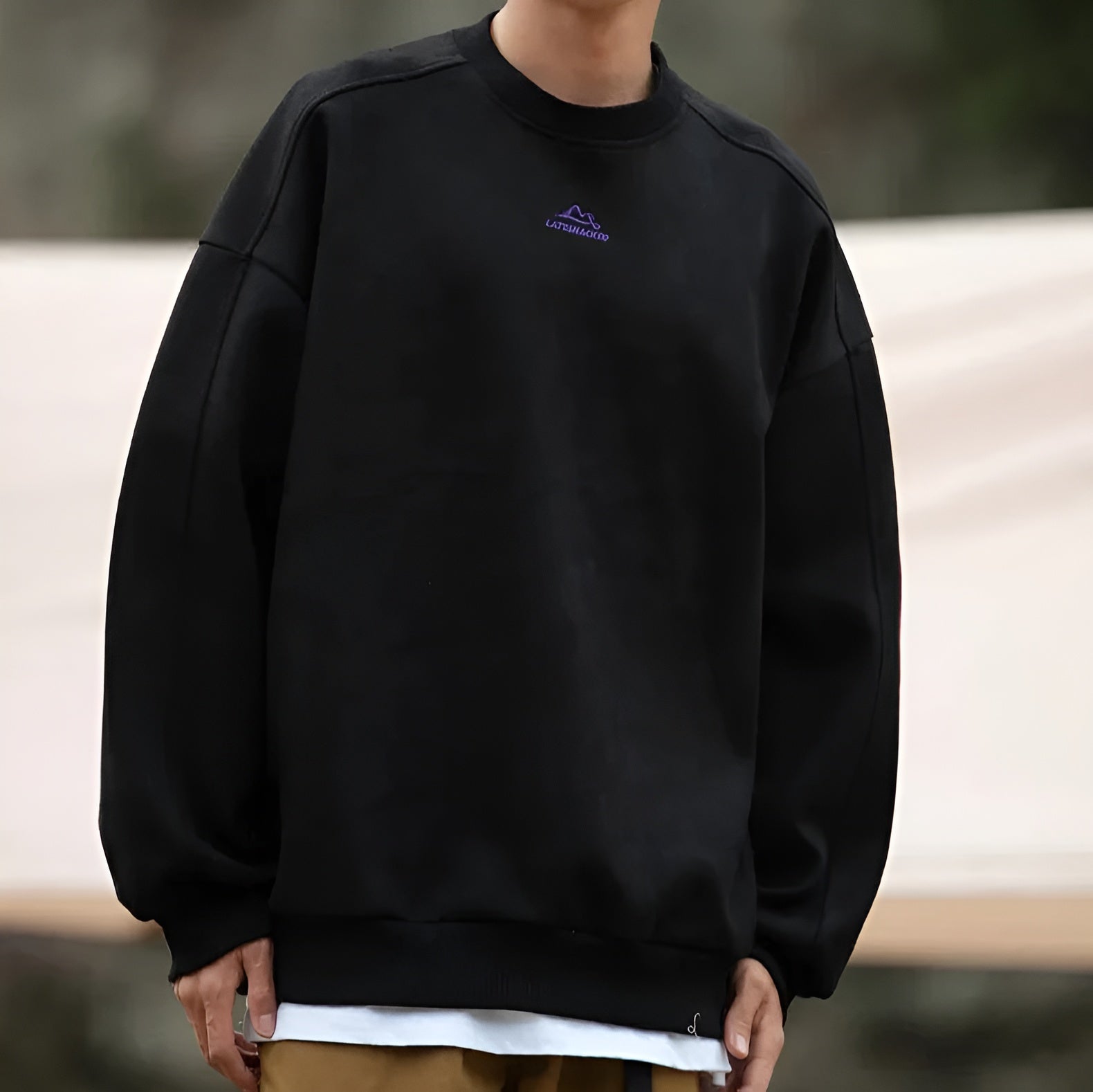 Milo | Men's Oversized Crew Neck Sweater Olive