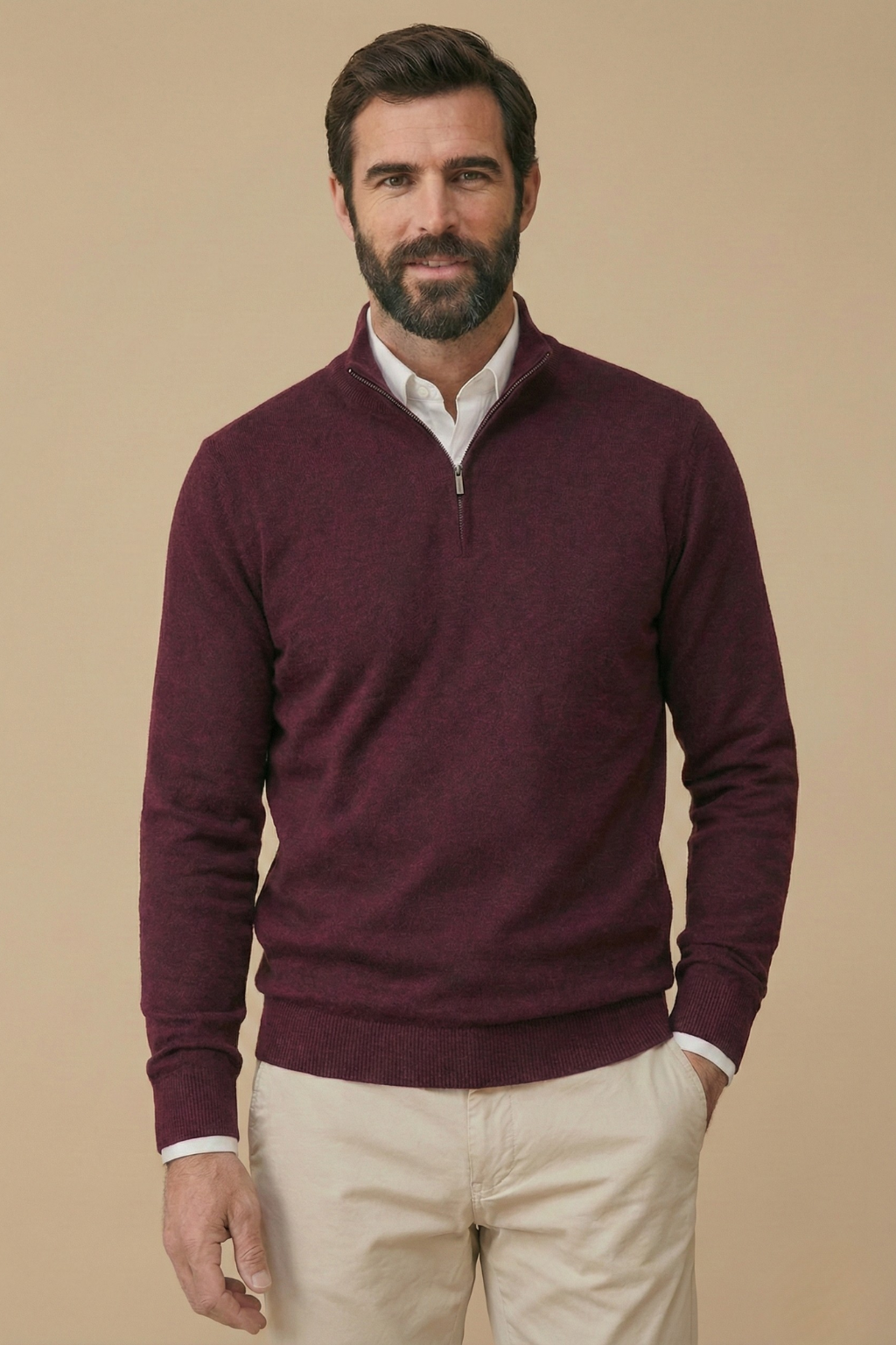 Vance | Men's Quarter Zip Sweater Black