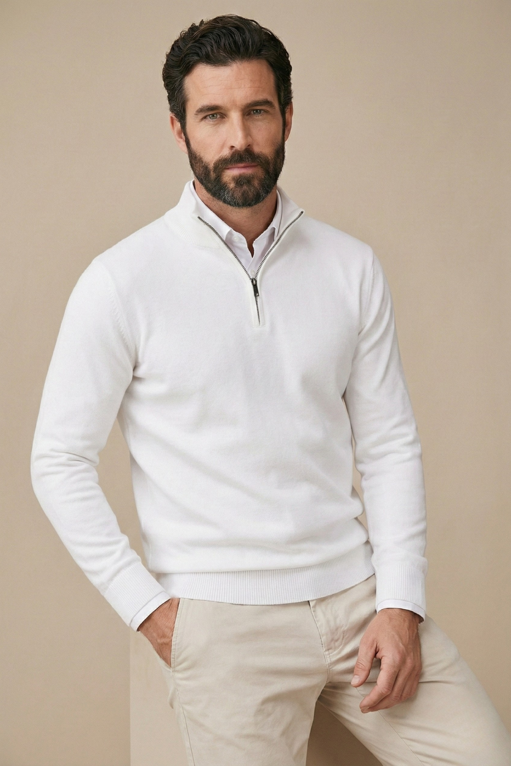 Vance | Men's Quarter Zip Sweater Black