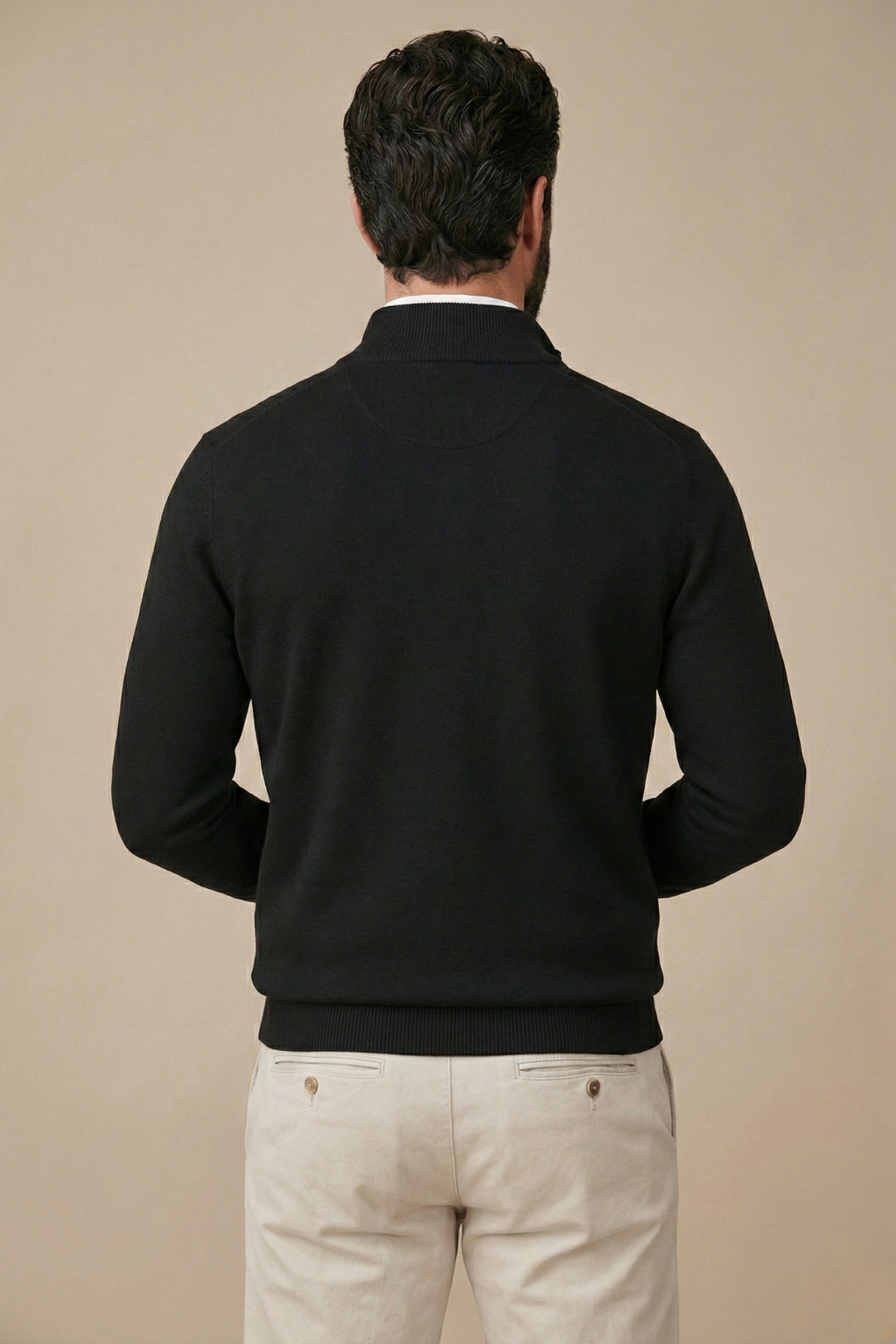 Vance | Men's Quarter Zip Sweater Black