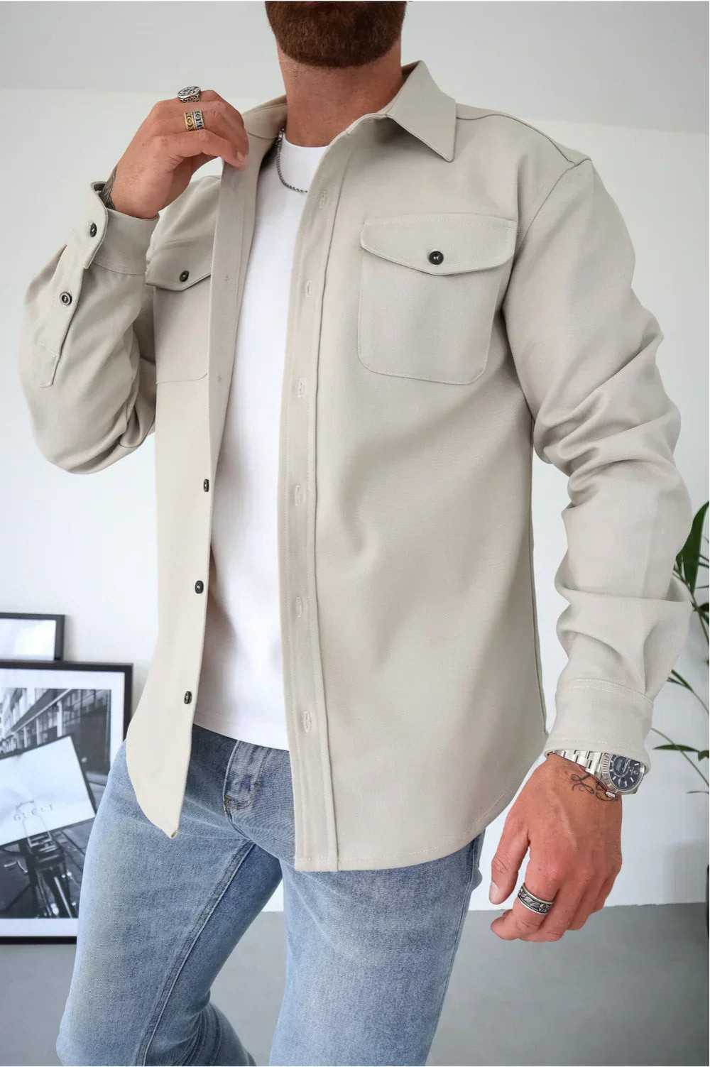 Dama Washington Erasmus men's long sleeve shirt jacket - view 8