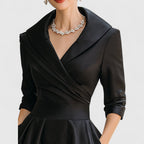 Dama Washington Vera women's a line midi dress navy three quarter sleeve - view 6