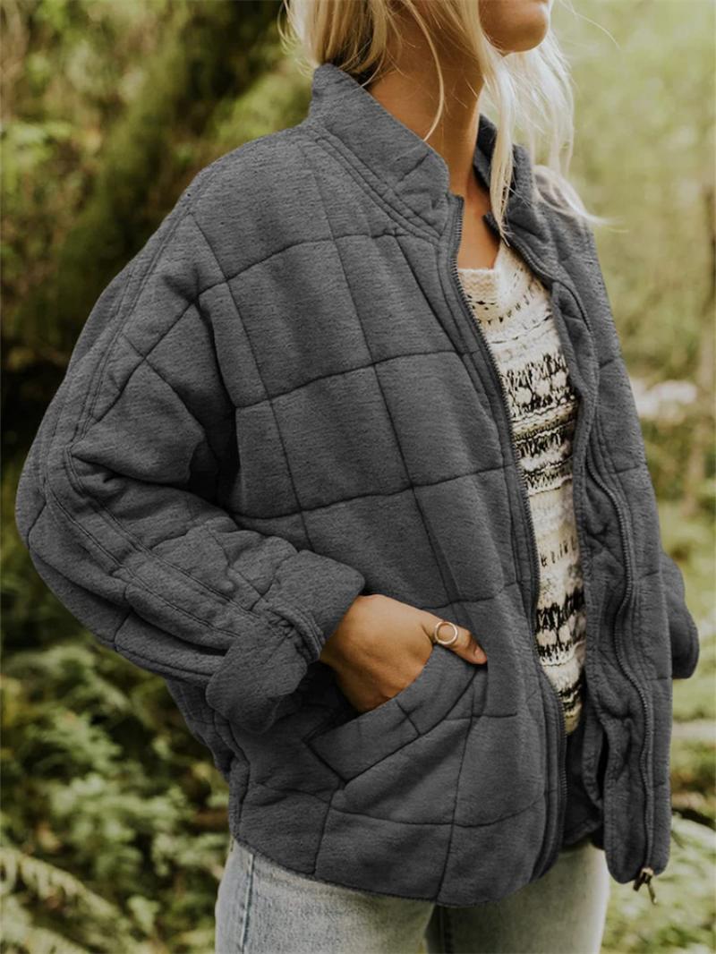 Dama Washington Viola oversized quilted jacket - front view