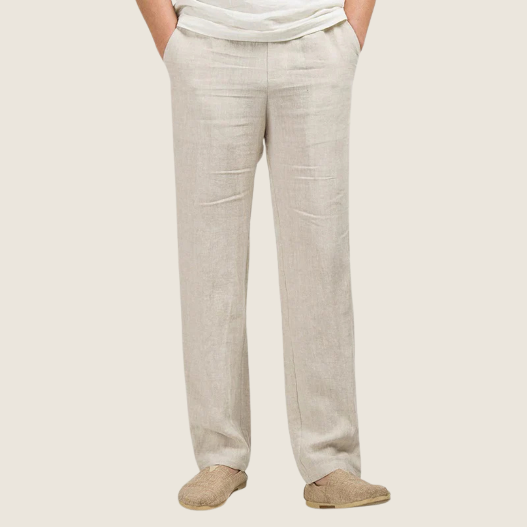 Nico | Men's Linen Pants Cream Relaxed Fit