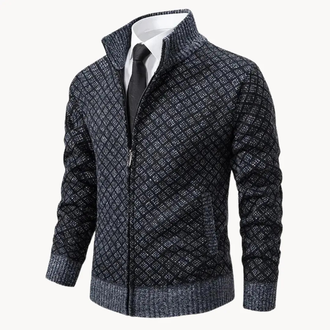 Dama Washington Warren men's full-zip stand collar sweater jacket - view 3