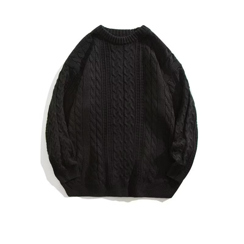 Voss | Men's Cable Knit Sweater Teal Crew Neck