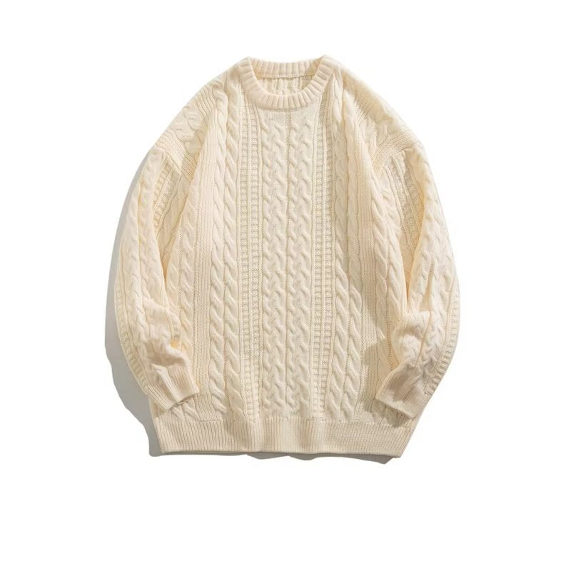 Voss | Men's Cable Knit Sweater Teal Crew Neck