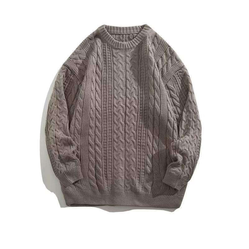 Voss | Men's Cable Knit Sweater Teal Crew Neck