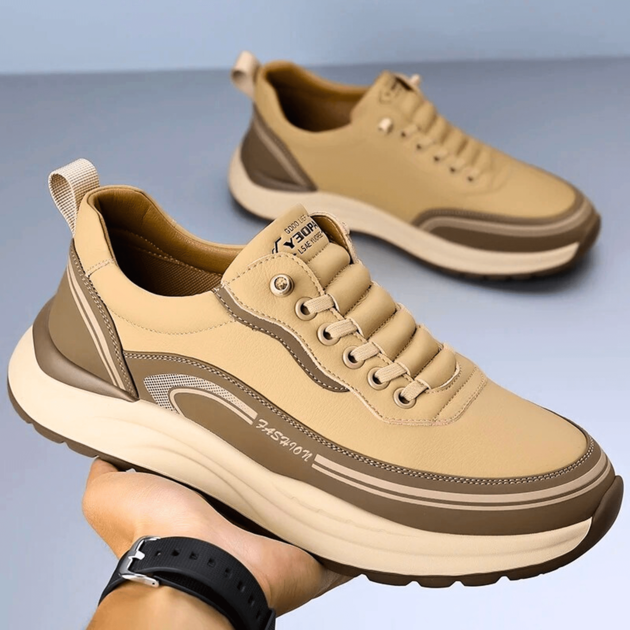 Arlo | Men's Lace Up Casual Sneaker Black Cream