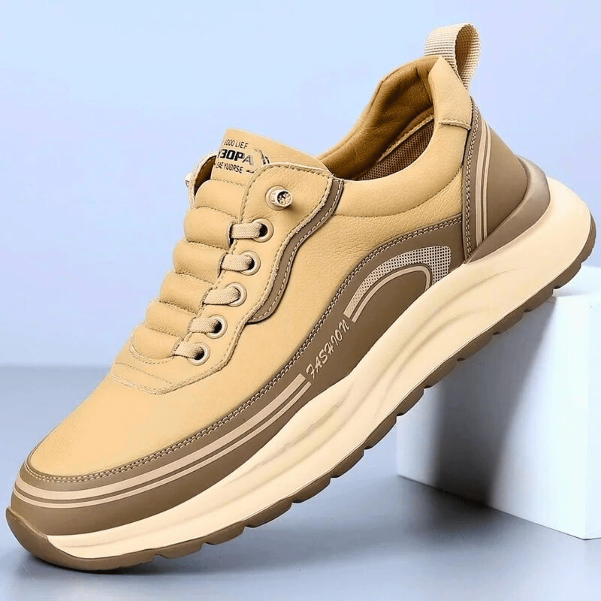 Arlo | Men's Lace Up Casual Sneaker Black Cream
