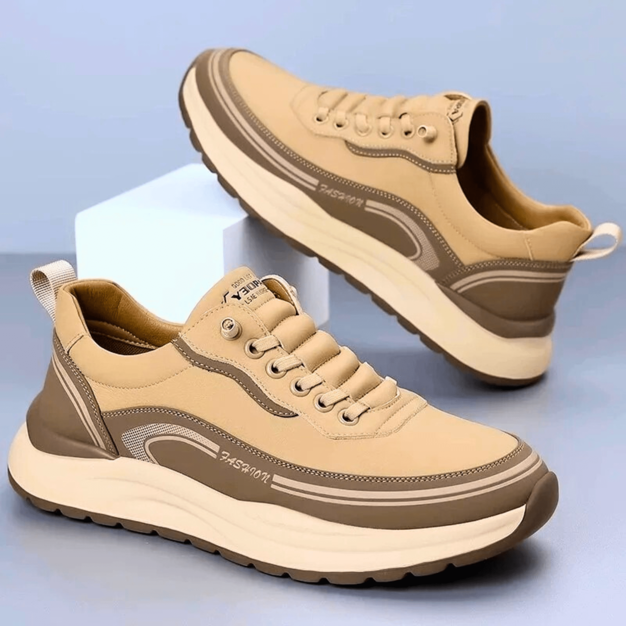 Arlo | Men's Lace Up Casual Sneaker Black Cream