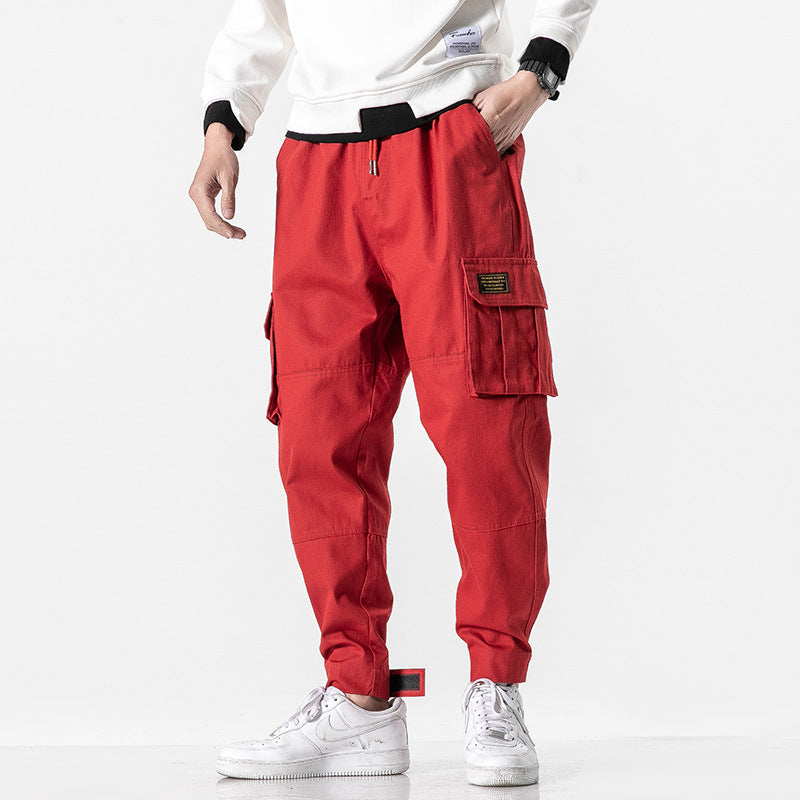 Lars | Men's Cargo Pants Red Relaxed Fit