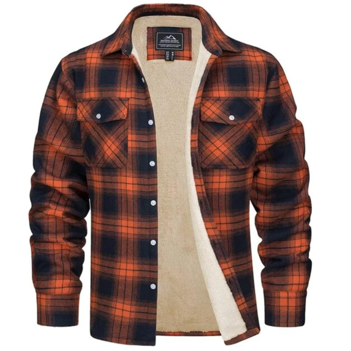 Dama Washington Irving men's sherpa lined plaid jacket - front view