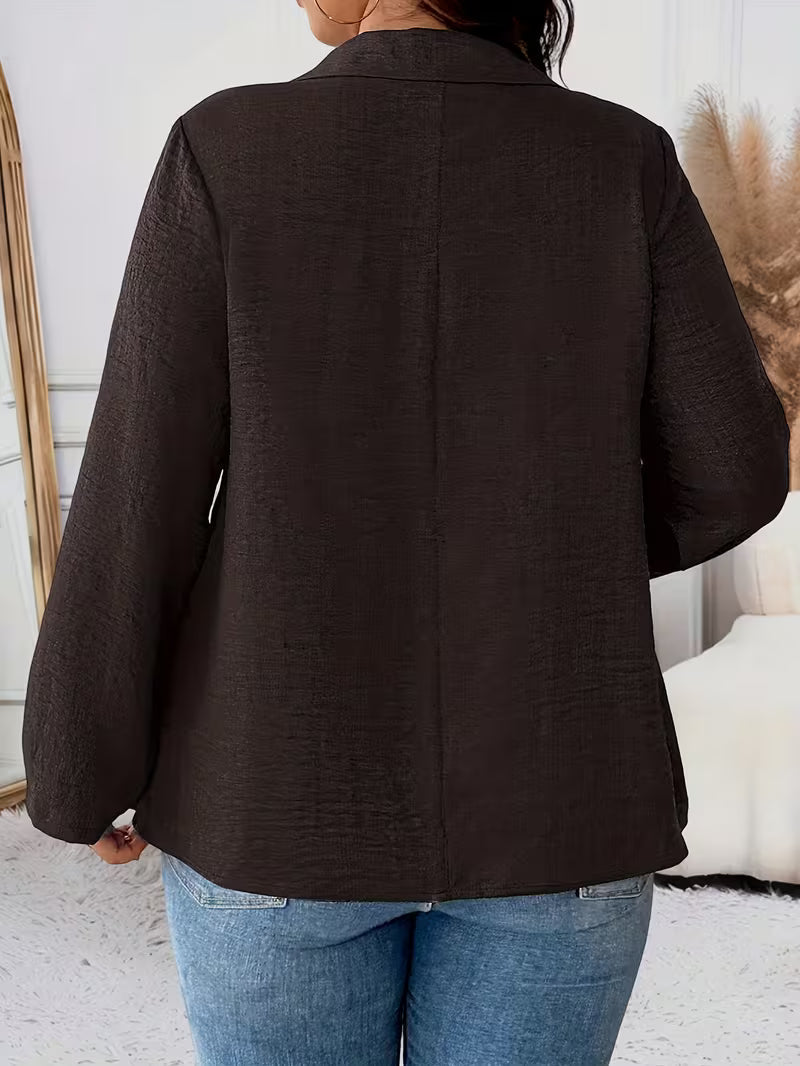 Maeve | Women's Button Up Blouse Gray Long Sleeve Collared