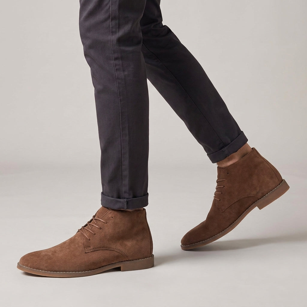 Dama Washington Jax suede lace up chukka boots Brown - on foot detail