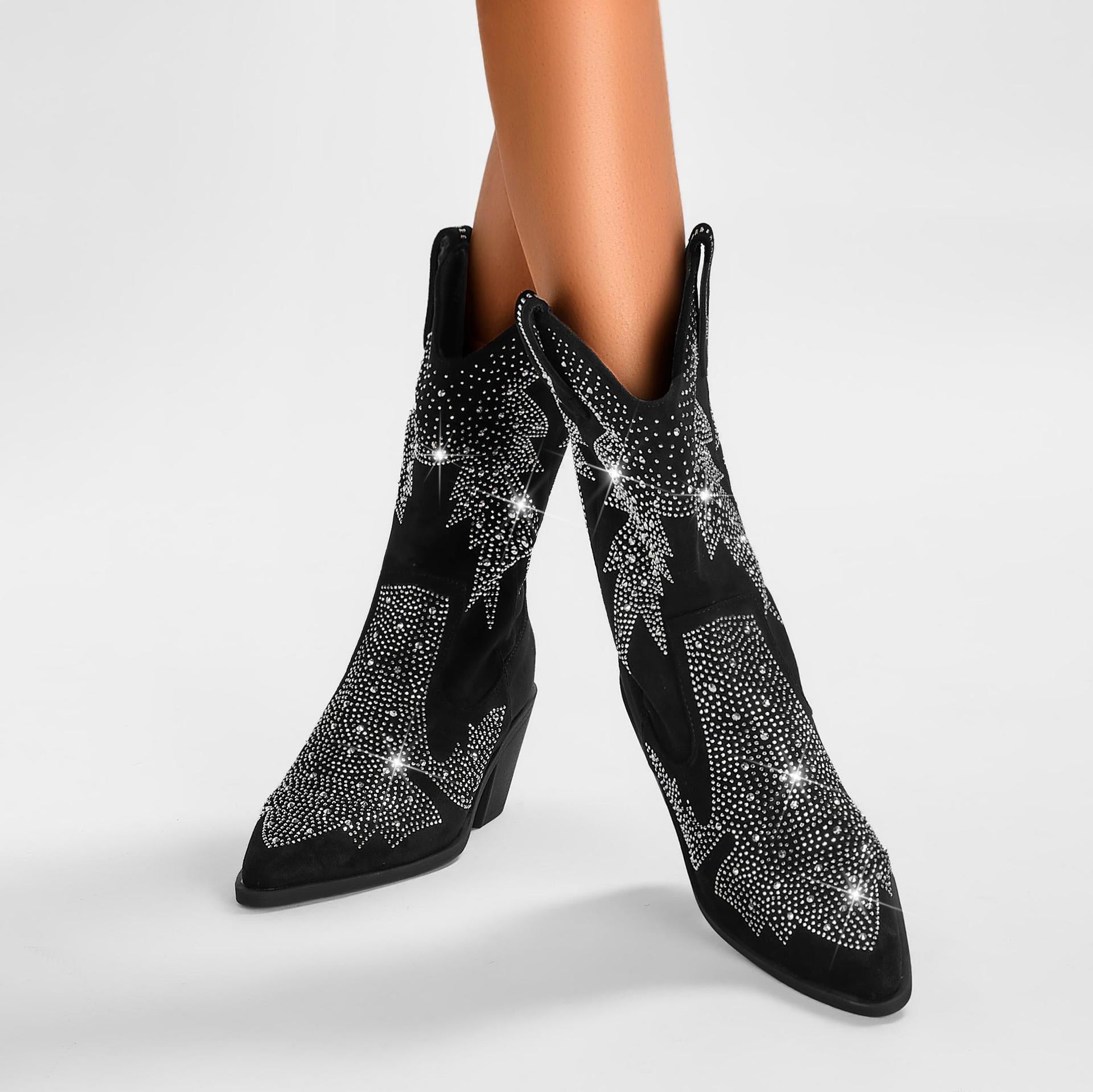 Dama Washington Sigrid embellished mid calf pointed toe boots - view 3