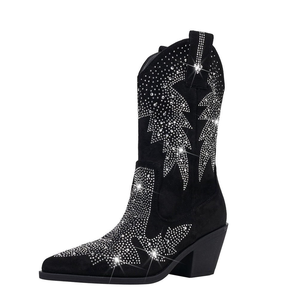Dama Washington Sigrid embellished mid calf pointed toe boots - view 5