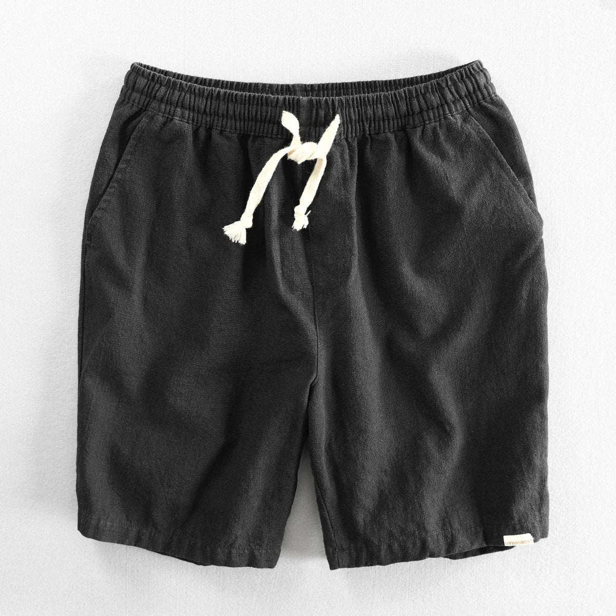 Bram | Men's Linen Shorts Cream Relaxed Fit Drawstring