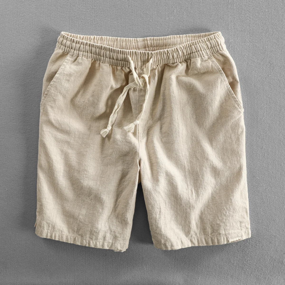 Bram | Men's Linen Shorts Cream Relaxed Fit Drawstring