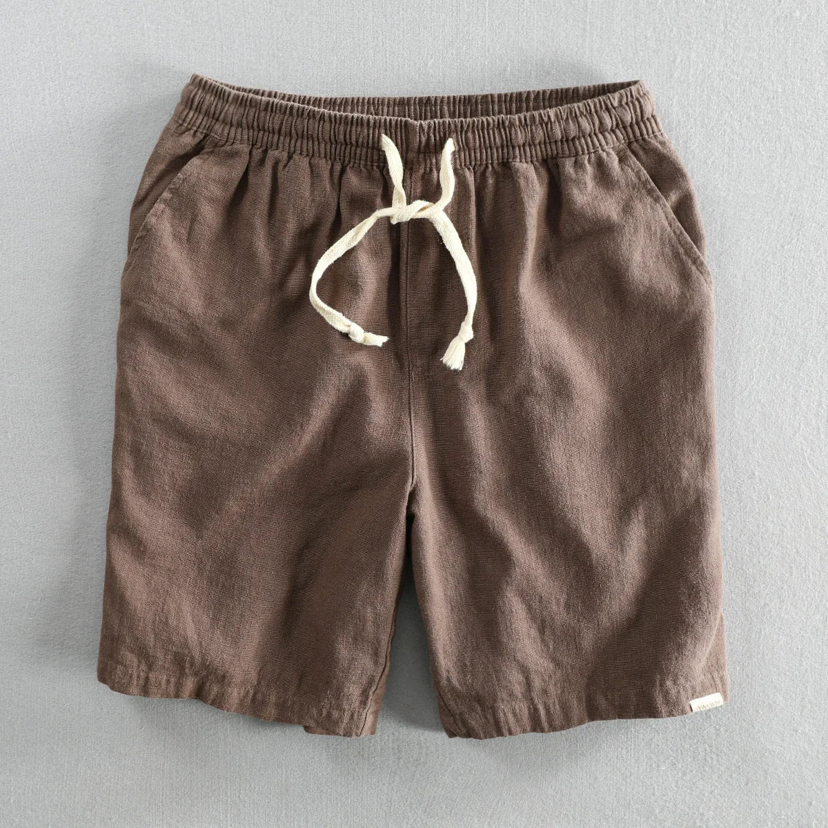 Bram | Men's Linen Shorts Cream Relaxed Fit Drawstring