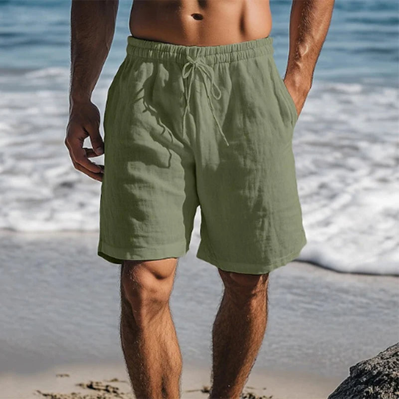 Bray | Men's Linen Shorts Cream Lightweight Drawstring