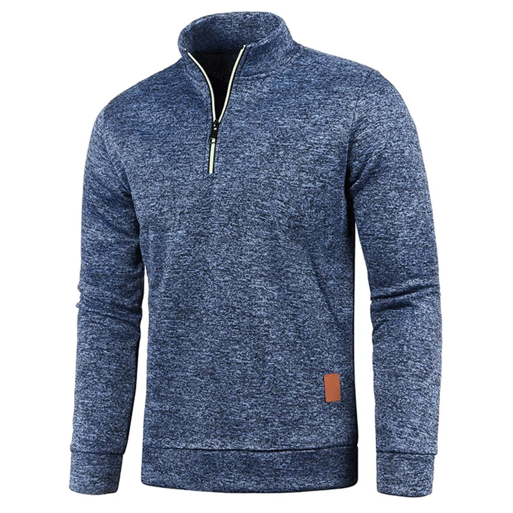 Bram | Men's Quarter Zip Sweater Gray Heather Fleece