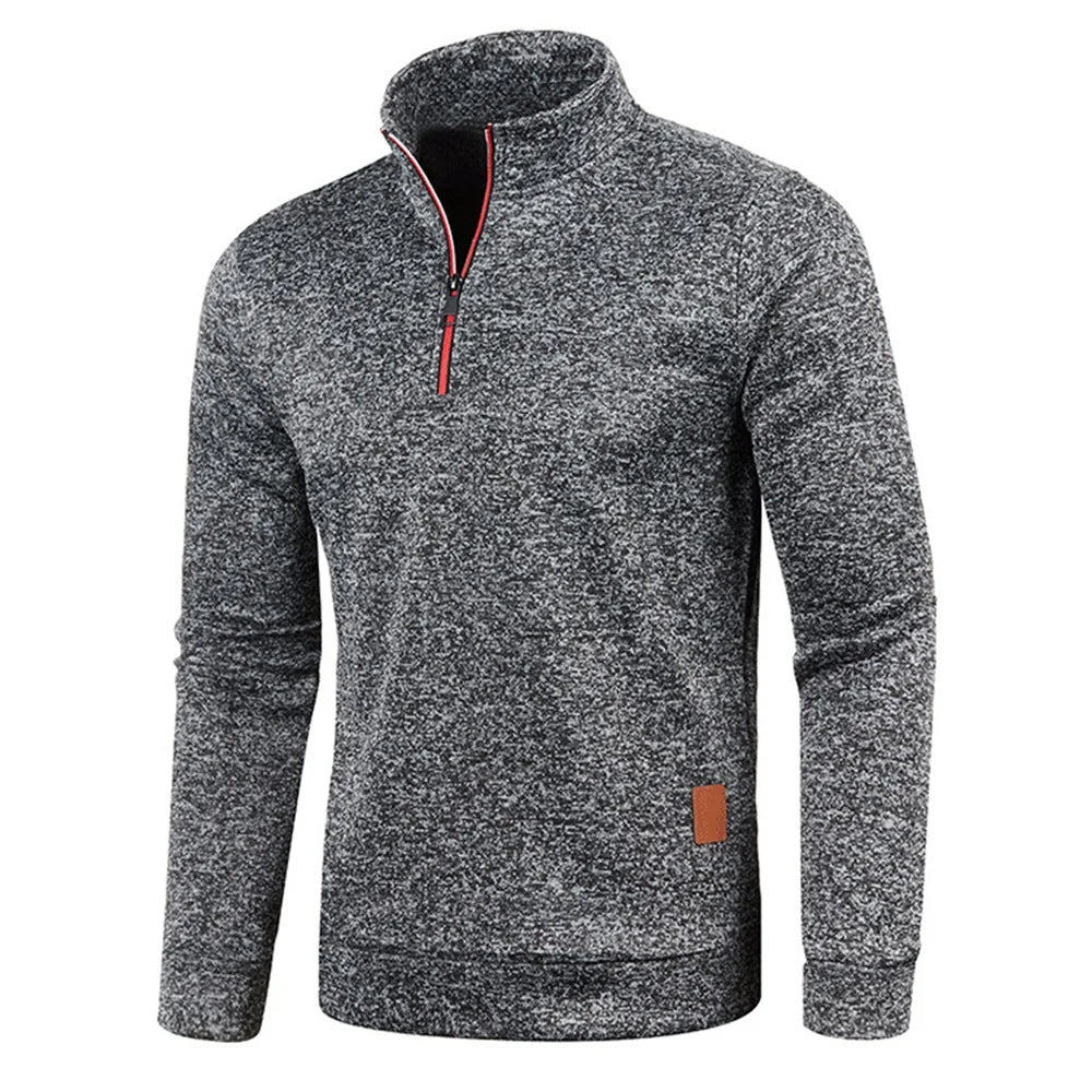 Bram | Men's Quarter Zip Sweater Gray Heather