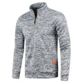 Dama Washington Bram men's quarter zip sweater gray heather - front view