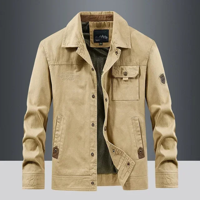 Hugo | Men's Utility Jacket Beige Multi Pocket Casual