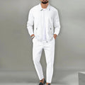 Dama Washington Beau men's casual linen set white - front view