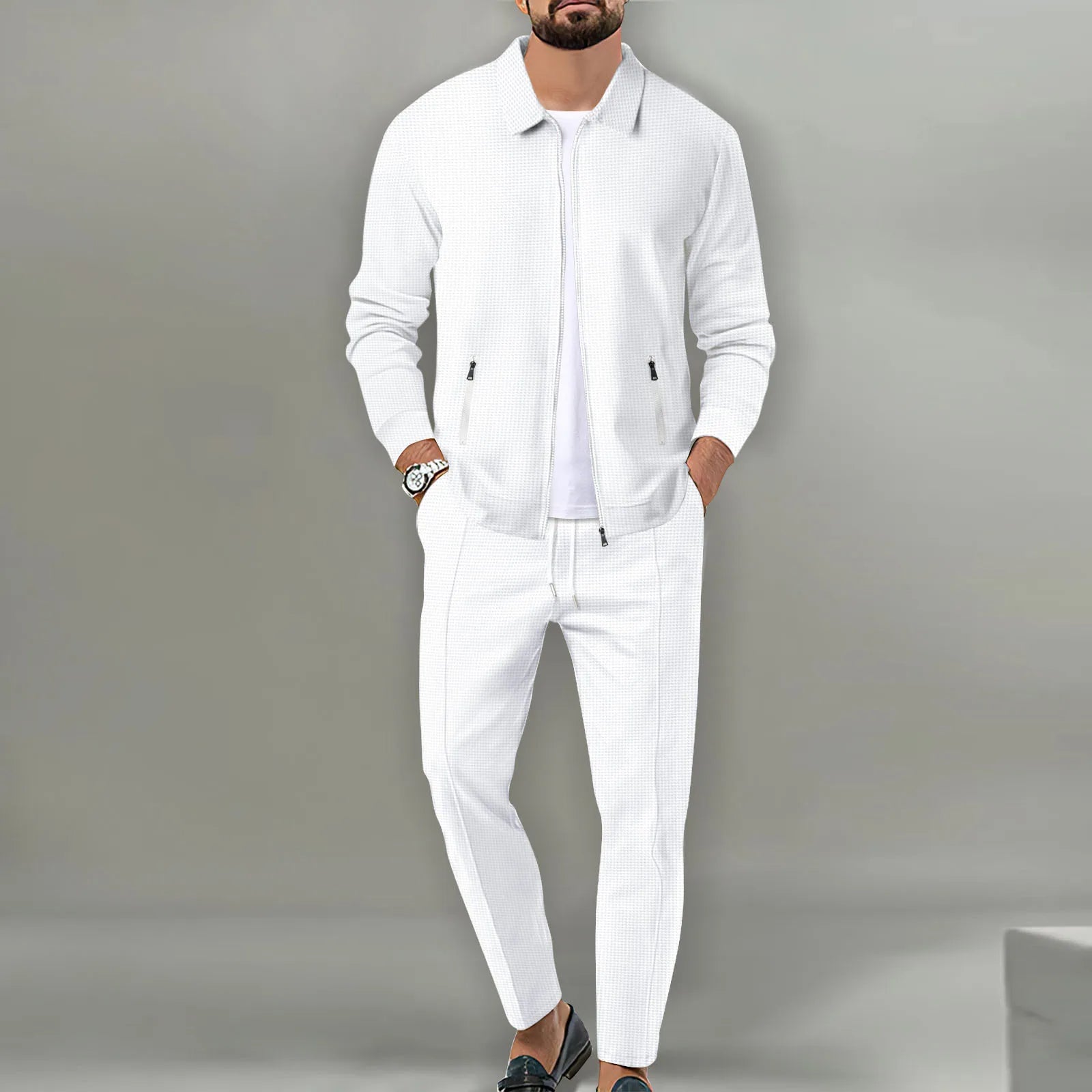 Beau | Men's Casual Linen Set White