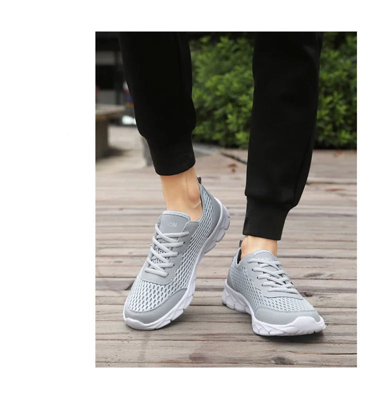 York | Men's Mesh Athletic Running Sneaker Black Lightweight