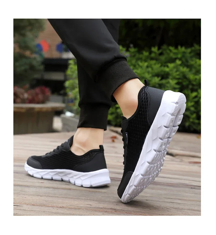 York | Men's Mesh Athletic Running Sneaker Black Lightweight