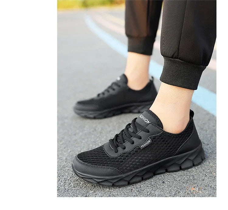 York | Men's Mesh Athletic Running Sneaker Black Lightweight