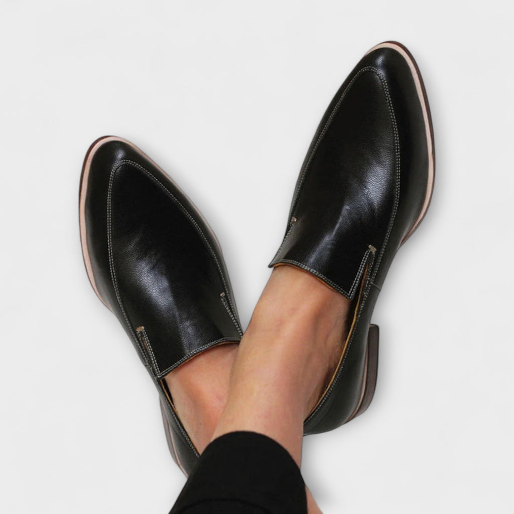 Dama Washington Opal women's leather slip on loafers black comfort fit - view 3
