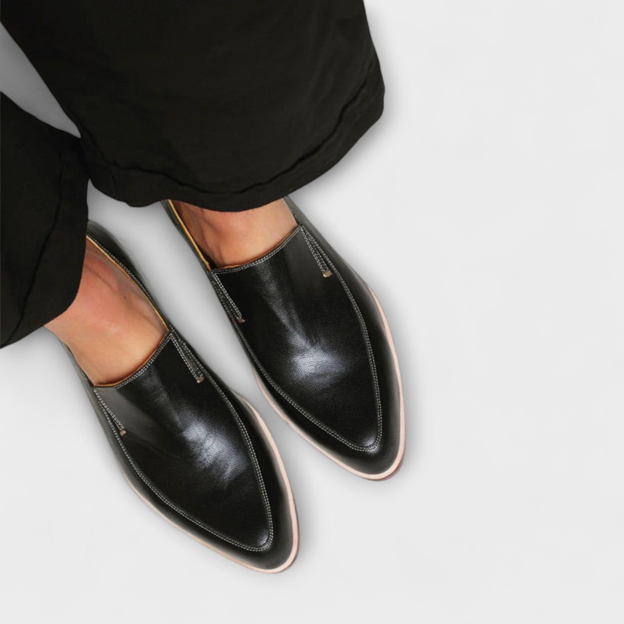 Opal | Women's Leather Slip On Loafers Black Comfort Fit