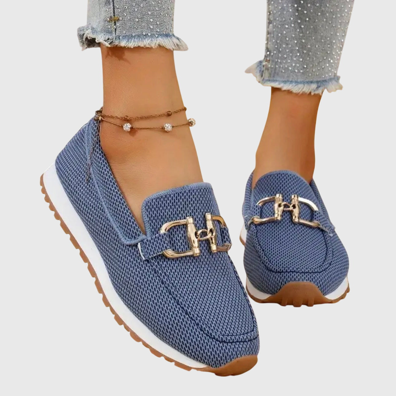 Ivy | Women's Blue Mesh Loafer Comfort Slip On