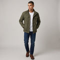 Dama Washington Axel men's military utility jacket Army Green multi pocket - full outfit model view