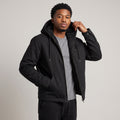 Dama Washington Magnus men's windbreaker fleece lined hooded jacket black - model front view