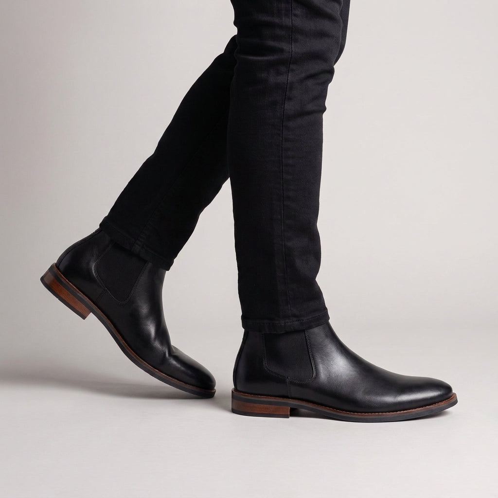 Dama Washington Kai leather chelsea boots Black - on foot detail