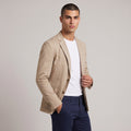 Dama Washington Bram men's casual lightweight blazer beige cotton - model front view