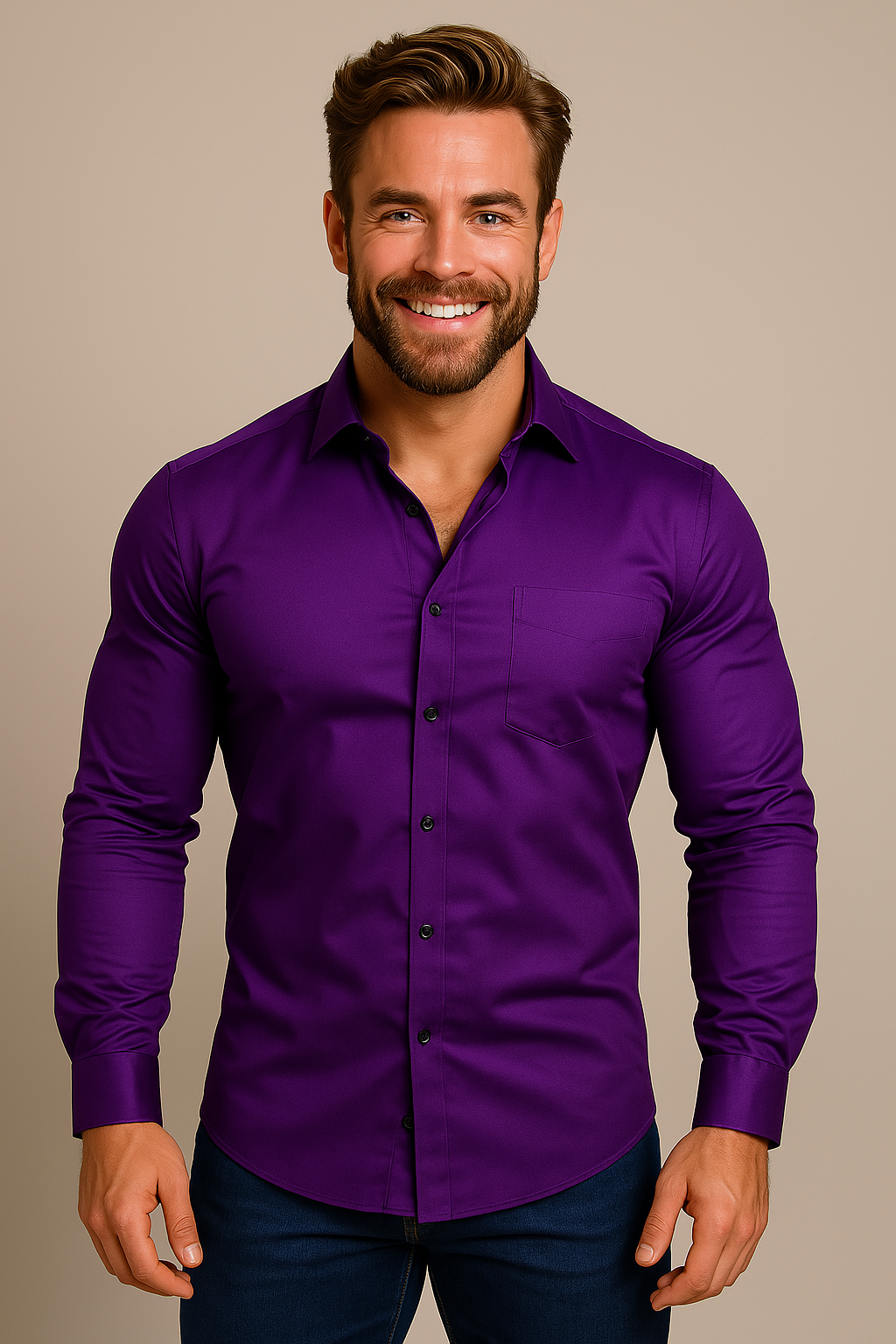 Axel | Men's Dress Shirt White Long Sleeve Button Down