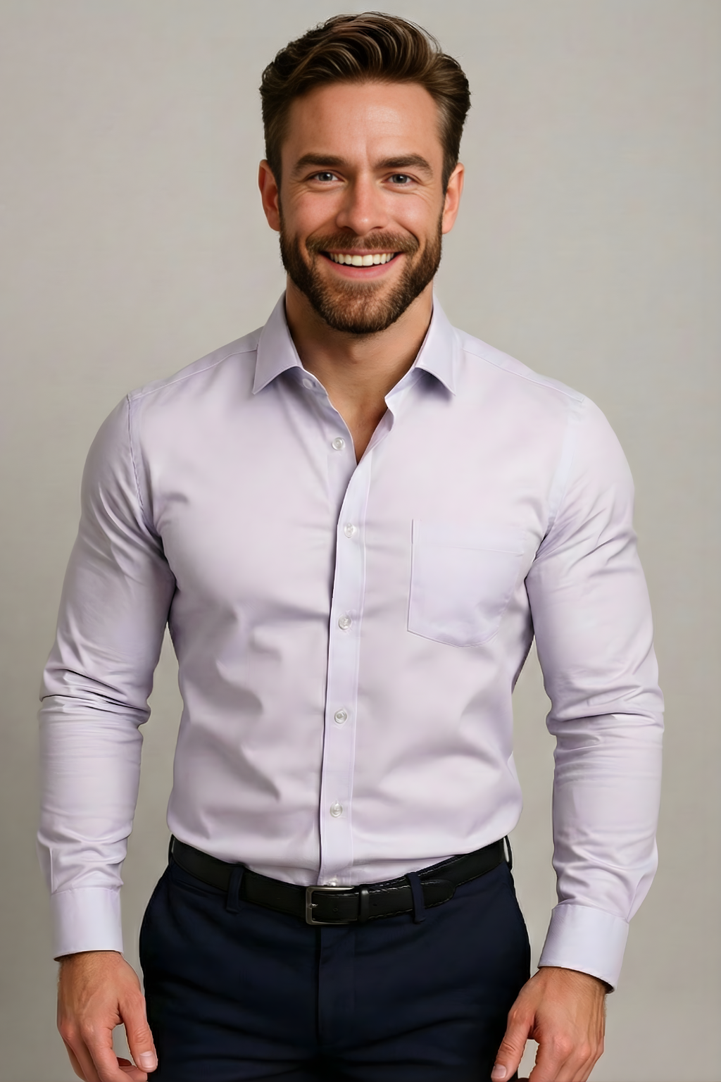 Axel | Men's Dress Shirt White Long Sleeve Button Down