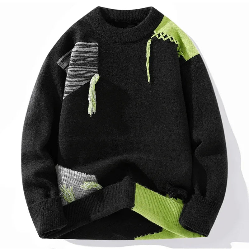 Dama Washington Auden patchwork knit crewneck sweater - view 2