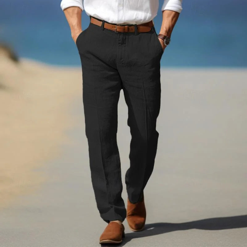 Rex | Men's Dress Pants Black Straight Leg Classic Fit