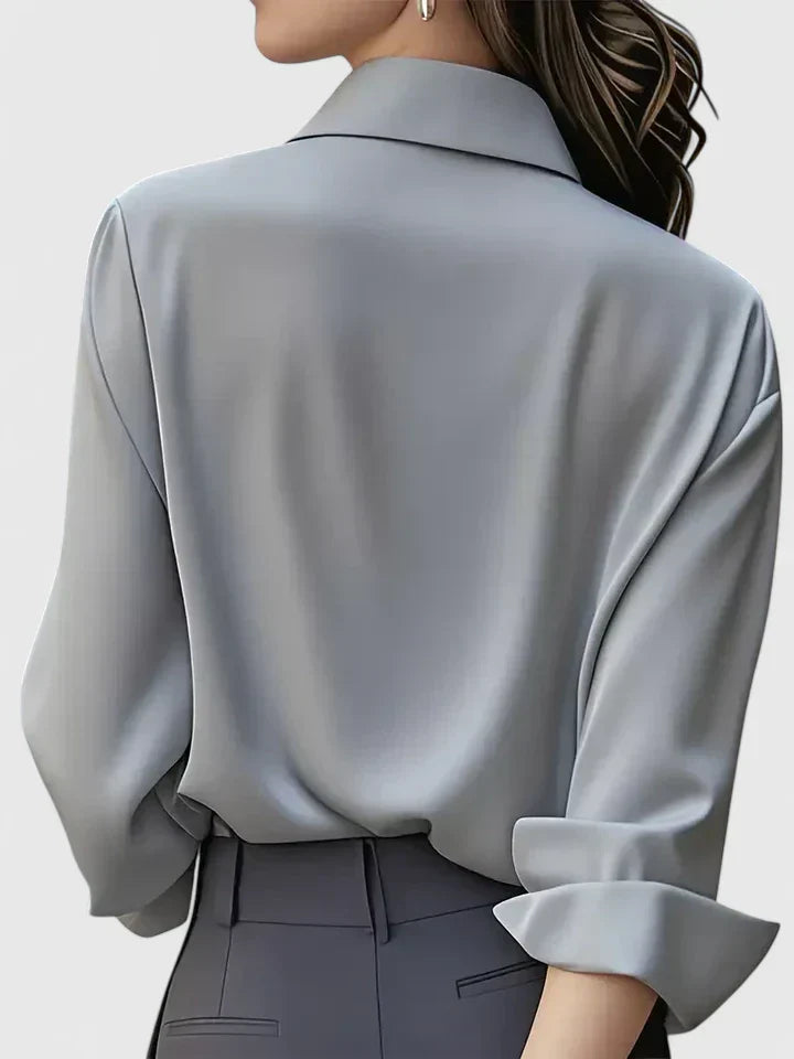 Mia | Women's Button Down Shirt Navy Long Sleeve
