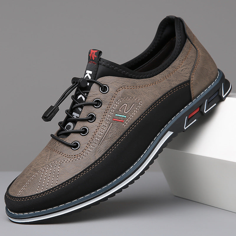 Ivo | Men's Lace Up Leather Casual Shoes Tan Black