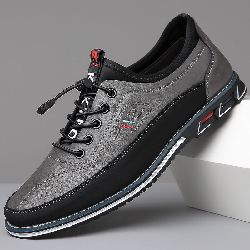 Ivo | Men's Lace Up Leather Casual Shoes Tan Black