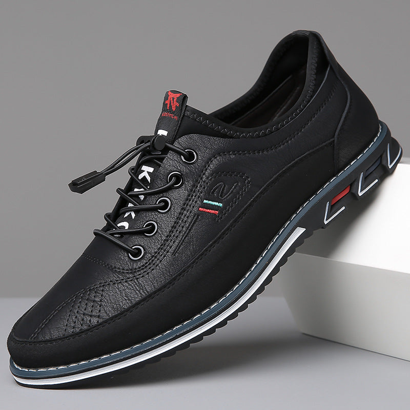 Ivo | Men's Lace Up Leather Casual Shoes Tan Black